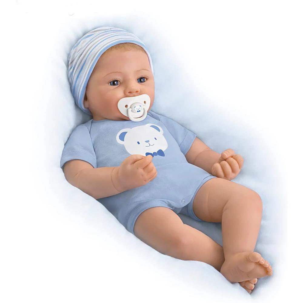 The Ashton-Drake Galleries The Ashton - Drake Galleries Little Buddy So Truly Real® Lifelike Baby with PerfectTouch Vinyl Skin Doll by Sandy Faber 18"