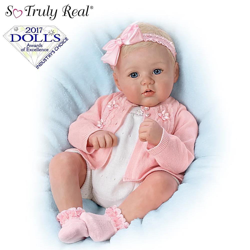 The Ashton-Drake Galleries The Ashton - Drake Galleries Annika Perfect in Pink So Truly Real® Lifelike Baby Girl Doll Weighted Fully Poseable with Soft Rea