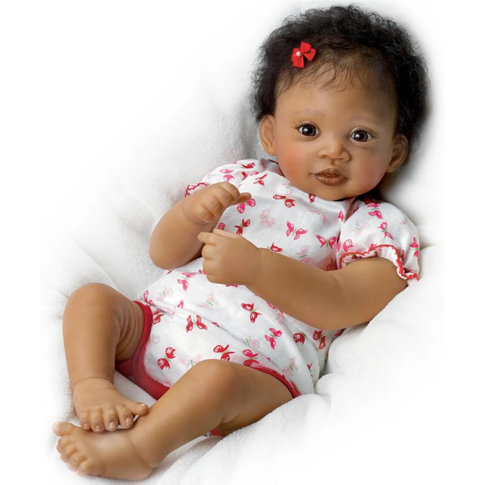 The Ashton-Drake Galleries The Ashton - Drake Galleries Sweet Butterfly Kisses Coos At Your Touch So Truly Real® Interactive Doll by Waltraud Hanl 19"
