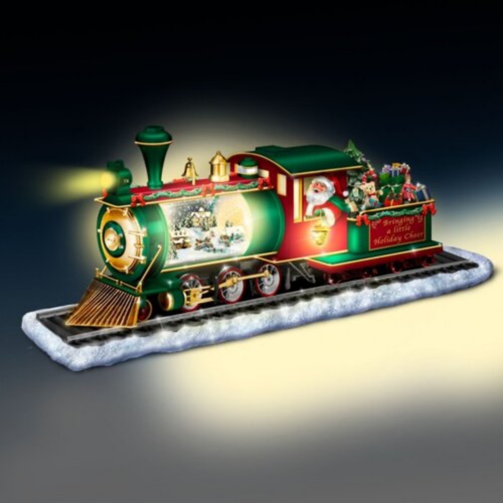 The Bradford Exchange “Bringing Holiday Cheer” Illuminated Musical Snow Globe Train Christmas Decoration by Thomas Kinkade 9-Inc