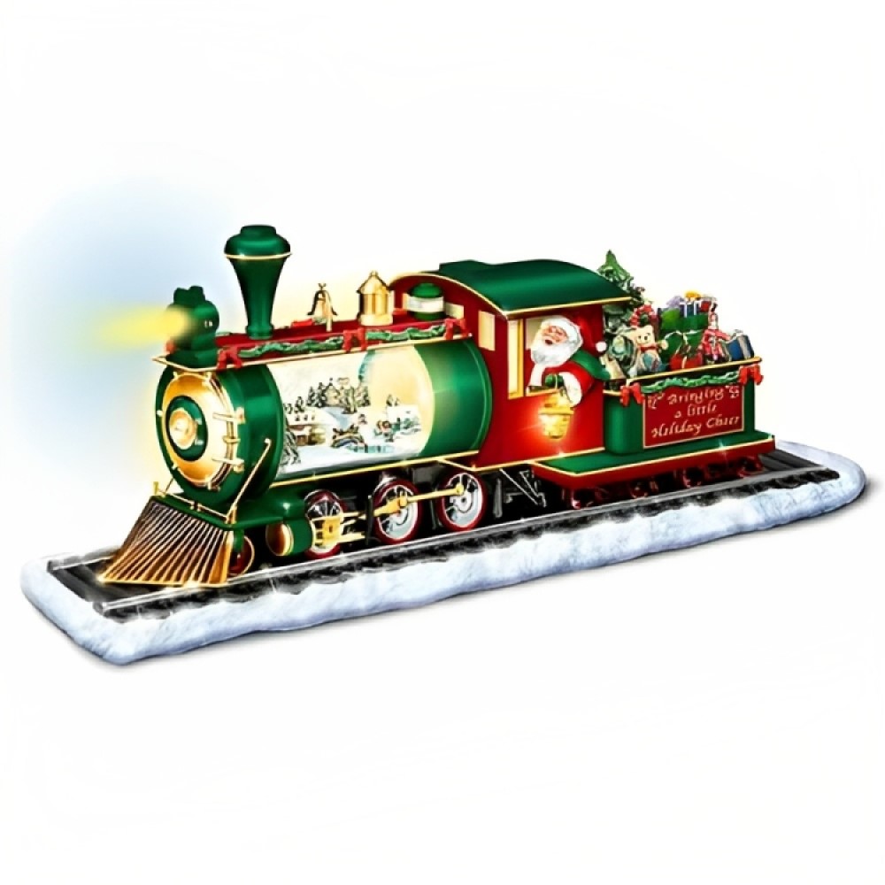 The Bradford Exchange “Bringing Holiday Cheer” Illuminated Musical Snow Globe Train Christmas Decoration by Thomas Kinkade 9-Inc