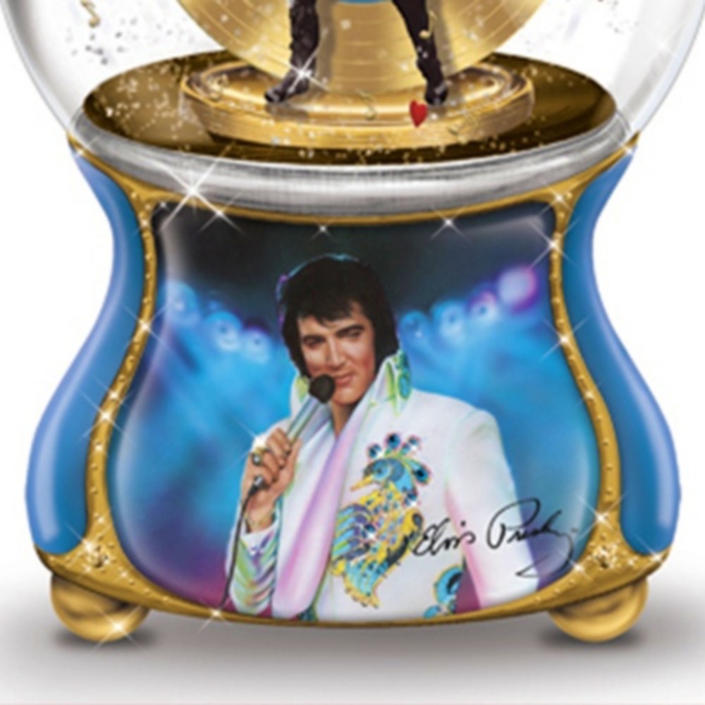 The Bradford Exchange Elvis Presley Love Me Tender Musical Glitter Globe Issue #2 by Nate Giorgio 6-inche