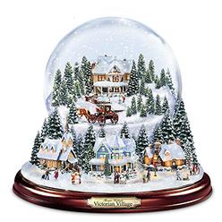 The Bradford Exchange “Victorian Village” Snow Globe Christmas Decoration by Thomas Kinkade 7-inches