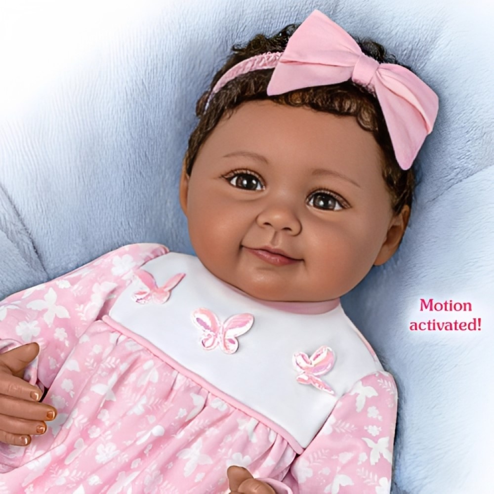 The Ashton - Drake Galleries The Ashton-Drake Galleries Hold Me Hattie So Truly Real® Interactive Lifelike Baby Doll with Soft RealTouch® by Ping Lau 18"