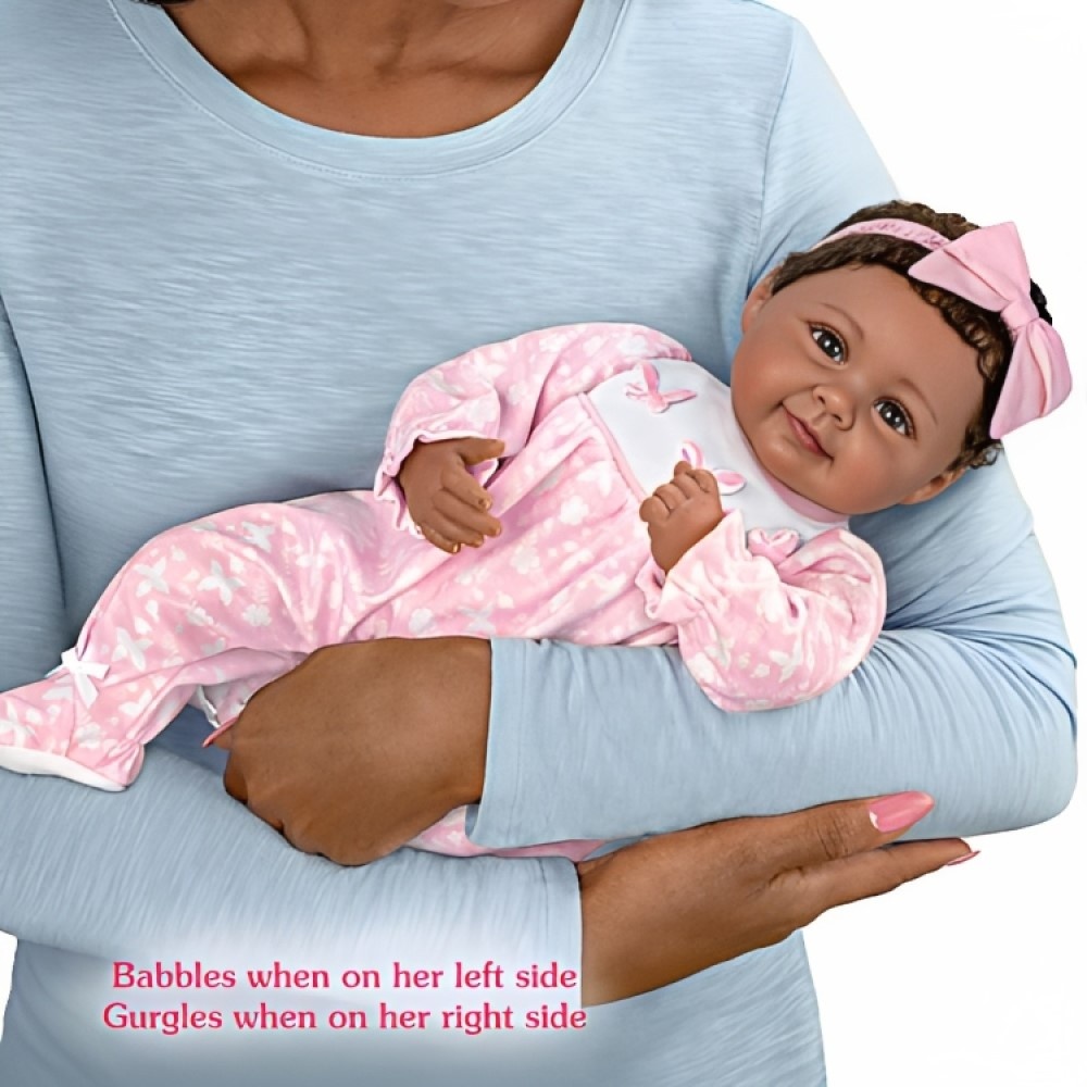The Ashton - Drake Galleries The Ashton-Drake Galleries Hold Me Hattie So Truly Real® Interactive Lifelike Baby Doll with Soft RealTouch® by Ping Lau 18"