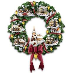The Hamilton Collection Victorian Christmas Village Wreath Handcrafted & Hand-painted Christmas Decorations by Thomas Kinkade 14