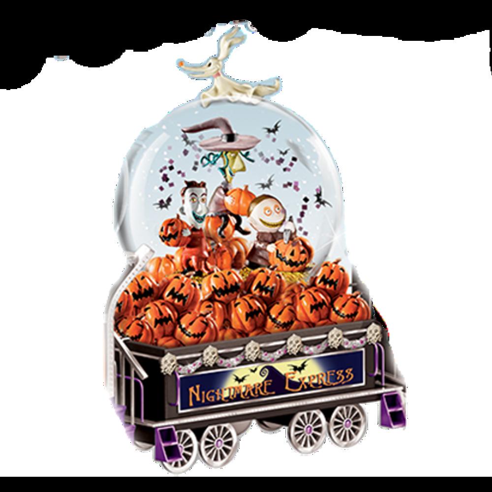 The Bradford Exchange Tim Burton Nightmare Before Christmas GLITTER GLOBE TRAIN CARVING OUT SOME MISCHIEF Issue #2