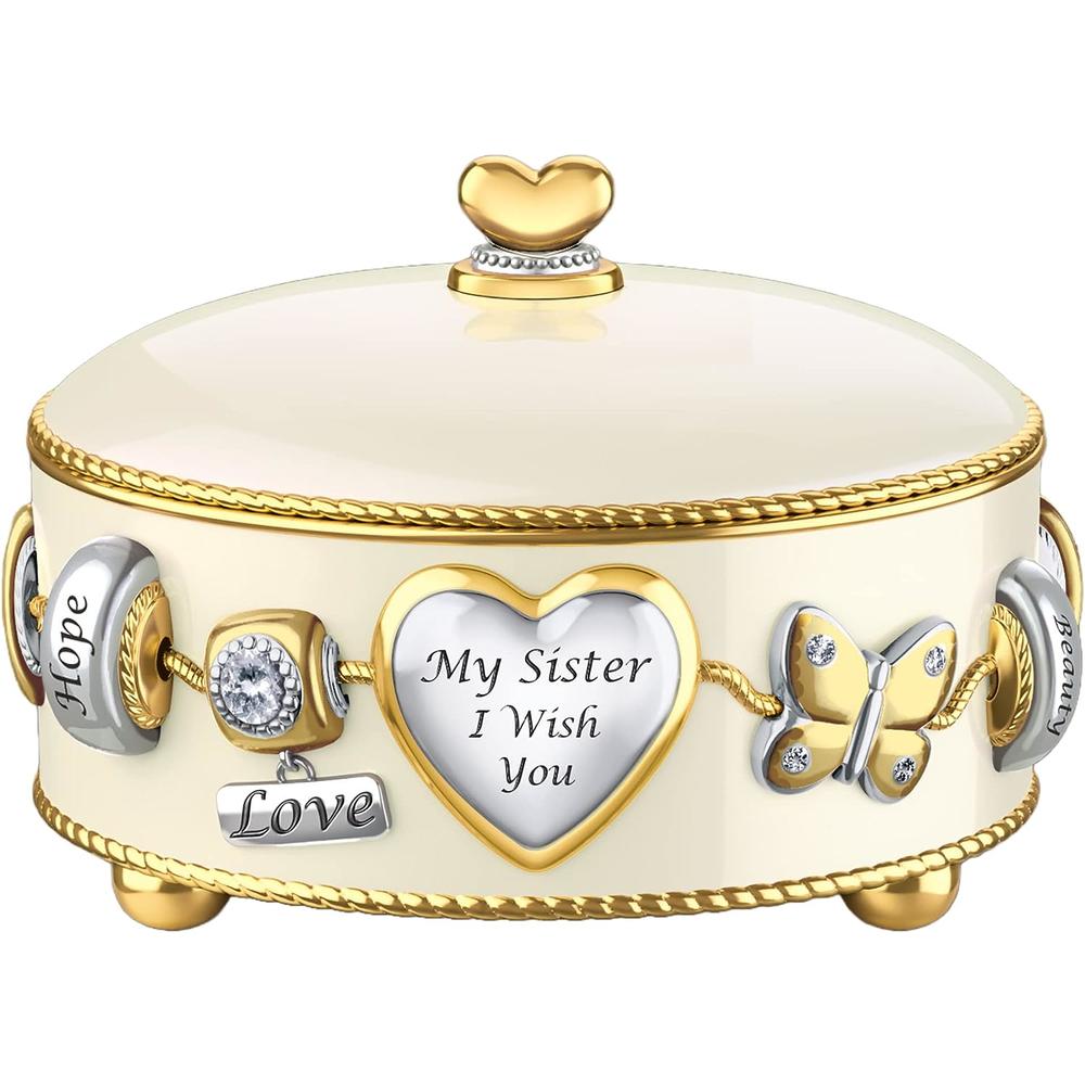 The Bradford Exchange My Sister I Wish You Porcelain Music Box 4-inches