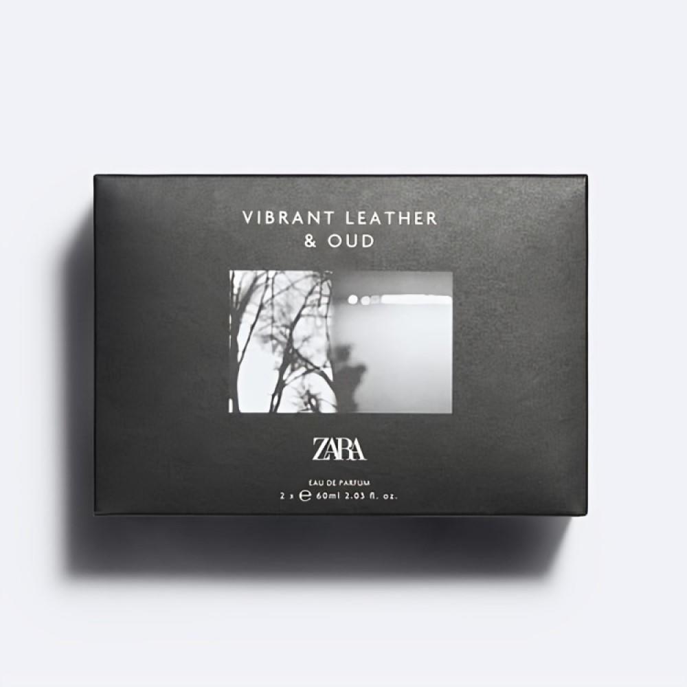 Zara Vibrant Leather and Oud Vibrant Leather Cologne for Men EDP Eau De Parfum Fragrance Set 2x 60 ML (2.03 FL. OZ)