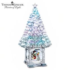 The Bradford Exchange The Magic of the Season TK Snowman Snowglobe Tree Christmas Decoration by Thomas Kinkade 13-inches