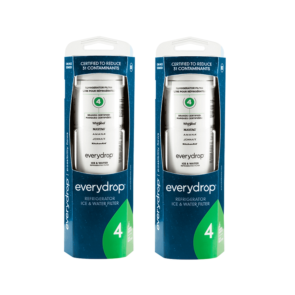 EveryDrop 2 Pack Everydrop by Whirlpool Ice and Water Refrigerator Filter 4, EDR4RXD1