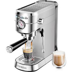 Casabrews Espresso Machine 20 Bar, Stainless Steel Professional Cappuccino and Latte Espresso Coffee Machine, New, Silver