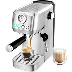 Casabrews Espresso Machine 20 Bar, Professional Cappuccino and Latte Stainless Steel Espresso Coffee Machine, New, Silver