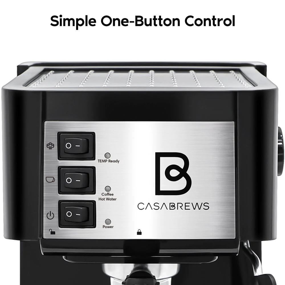 Casabrews CM1699 Compact Espresso Machine W/ Milk Frother Wand, Black