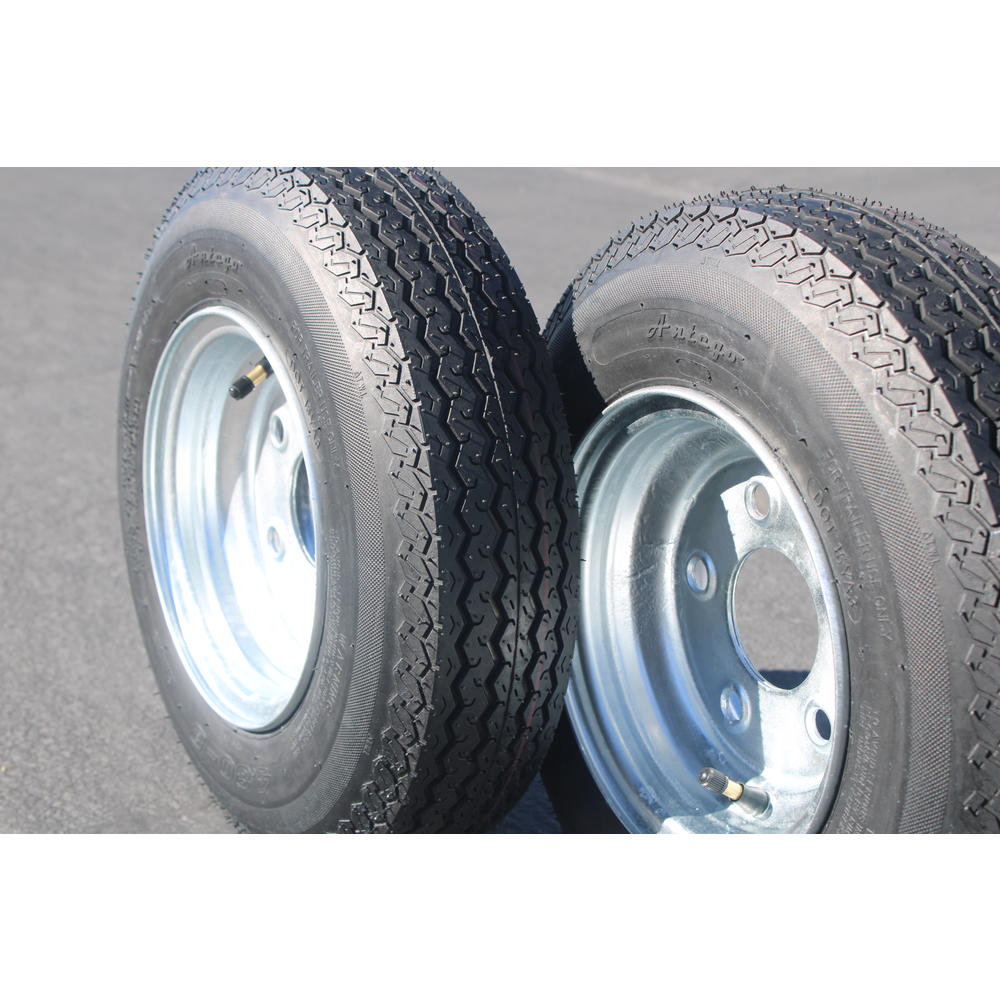 Antego Tire & Wheel 2-Pack Antego Trailer Tire On Rim 480-8 4.80-8, Load C, 6 Ply, 5 Lug Galvanized Wheel