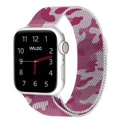 Waloo Magnetic Mesh Band For All Apple Watch Series 1-8 (42/44/45MM) - Camo Pink