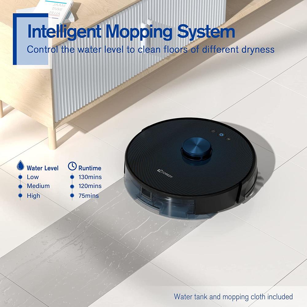 Coredy Lidar Robot Vacuum and Mop Combo, Laser Navigation with Ultra-Strong Suction