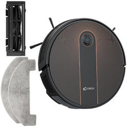 Coredy R756 Pro Robot Vacuum and Replacement Kit (Roller Brush, Mopping Cloth) Combo