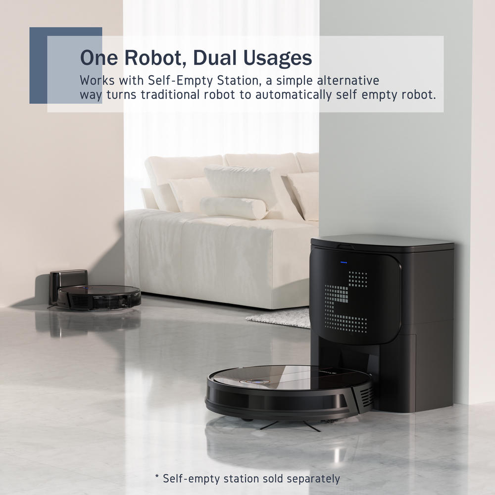 Coredy R756 Pro Robot Vacuum and Self-Empty Station Kit Combo (Include Main Roller Brush)