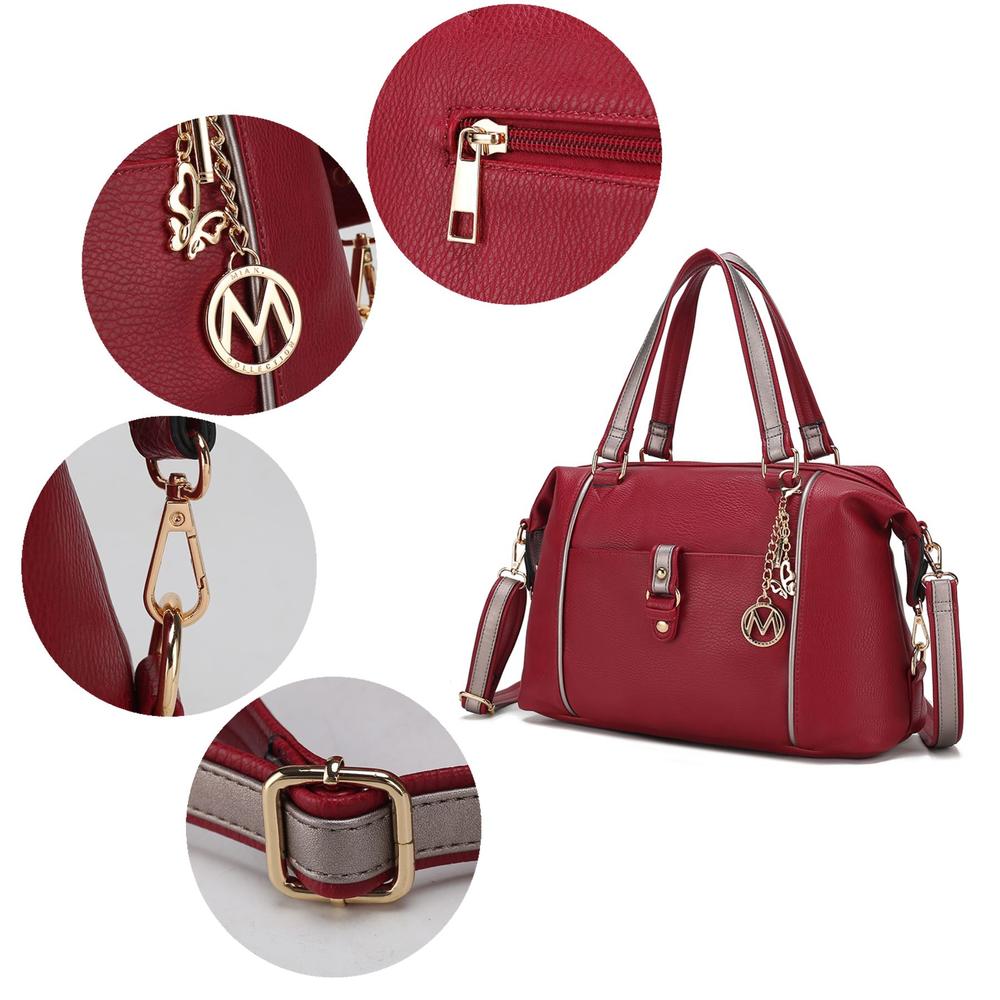 MKF Collection by Mia K Opal Vegan Leather Medium Weekender Handbag for Women