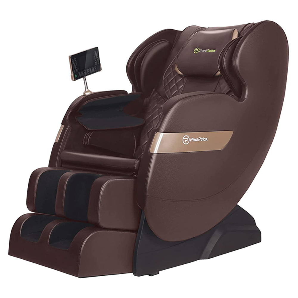 Real Relax Favor-03 ADV Massage Chair of Dual-core S Track, Recliner of Full Body Massage Zero Gravity, Brown