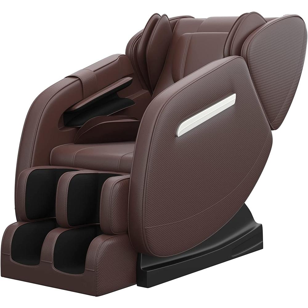 Real Relax New Massage Chair Recliner with Zero Gravity, Full Body Air Pressure, Heat and Foot Roller Included, MM350  Brown