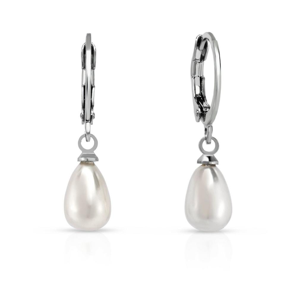 Verona Jewelers Sterling Silver Freshwater Pearl Drop Earrings (8mm)