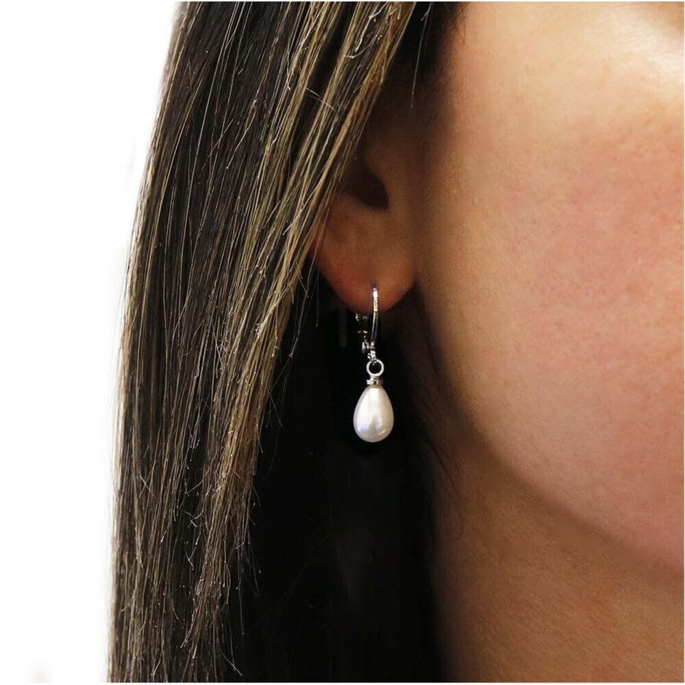 Verona Jewelers Sterling Silver Freshwater Pearl Drop Earrings (8mm)