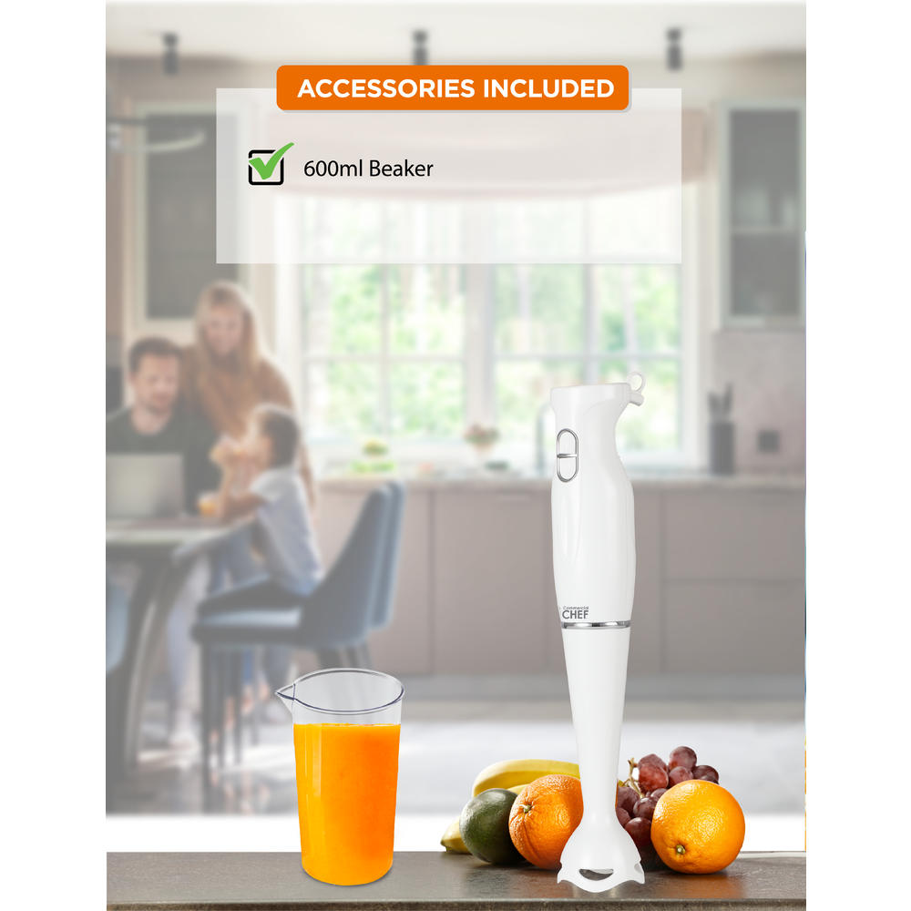 COMMERCIAL CHEF Immersion Hand Blender with Stainless Steel Blades