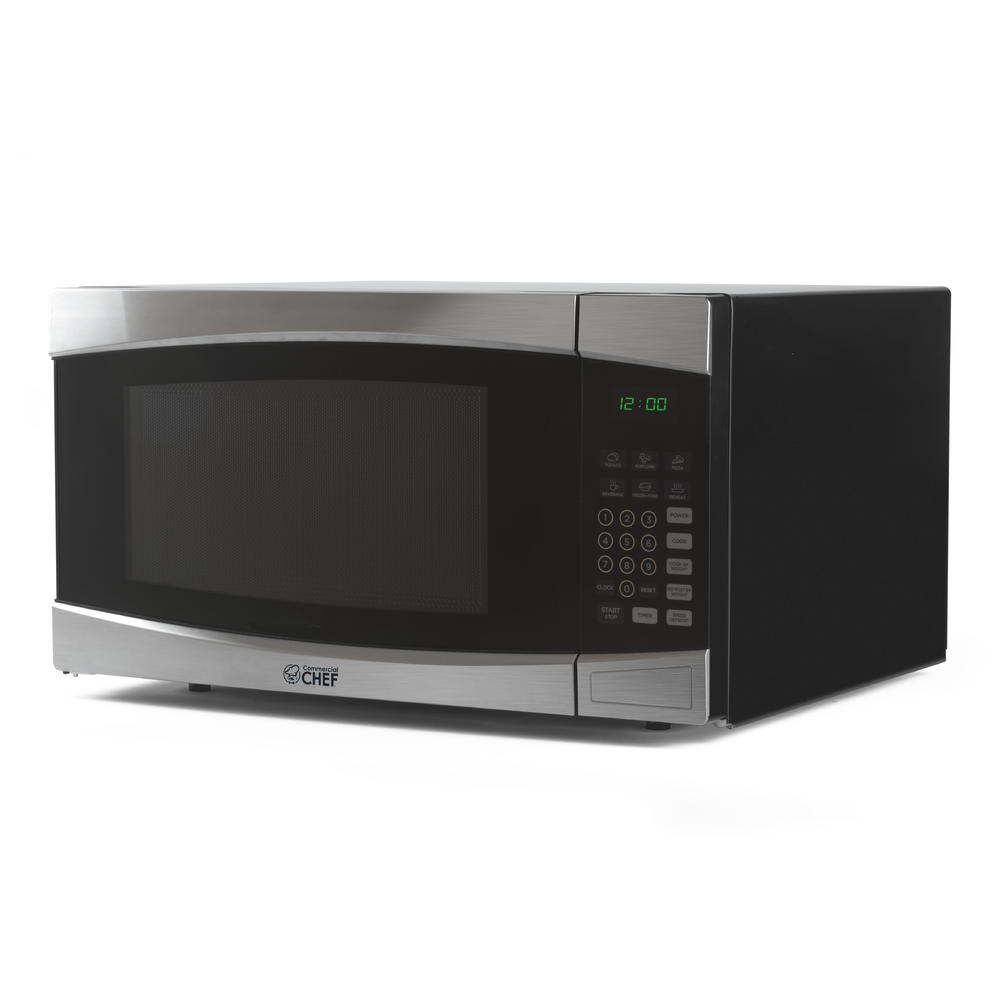 Commercial Chef 1000W Countertop Microwave Oven, 1.6 Cu. Ft., Stainless Steel, CHM16100S6C