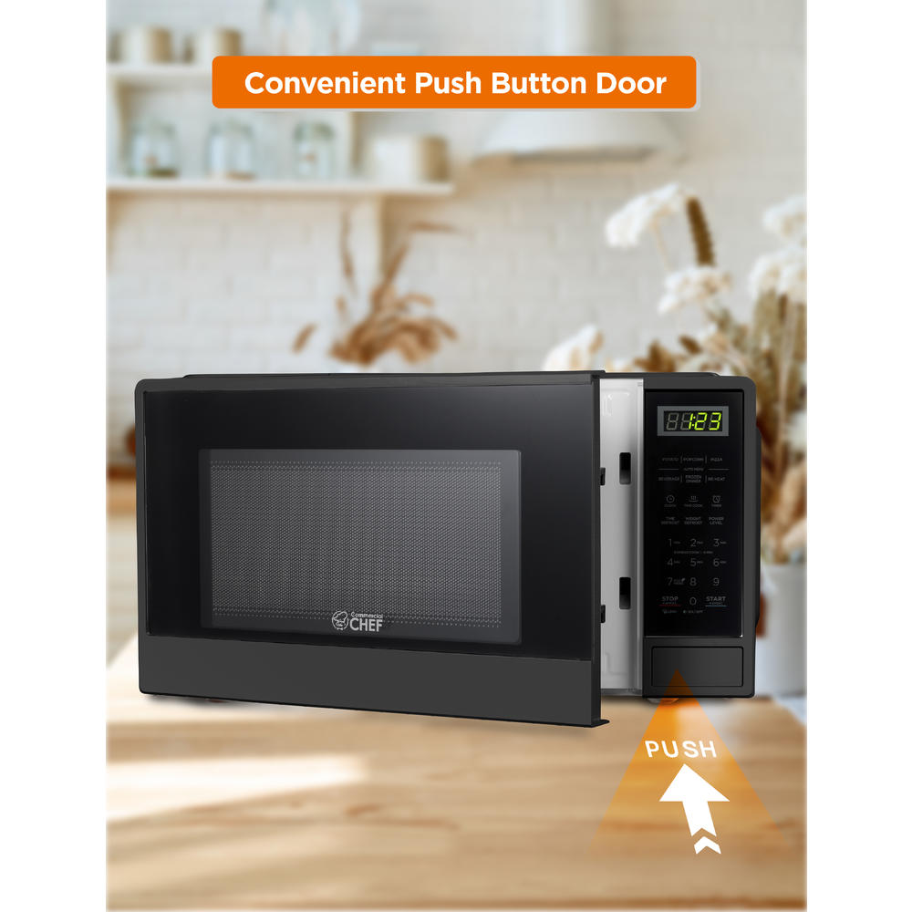 Commercial Chef 1000W Countertop Microwave Oven, 1.1 Cu. Ft., Black, CHCM11100B