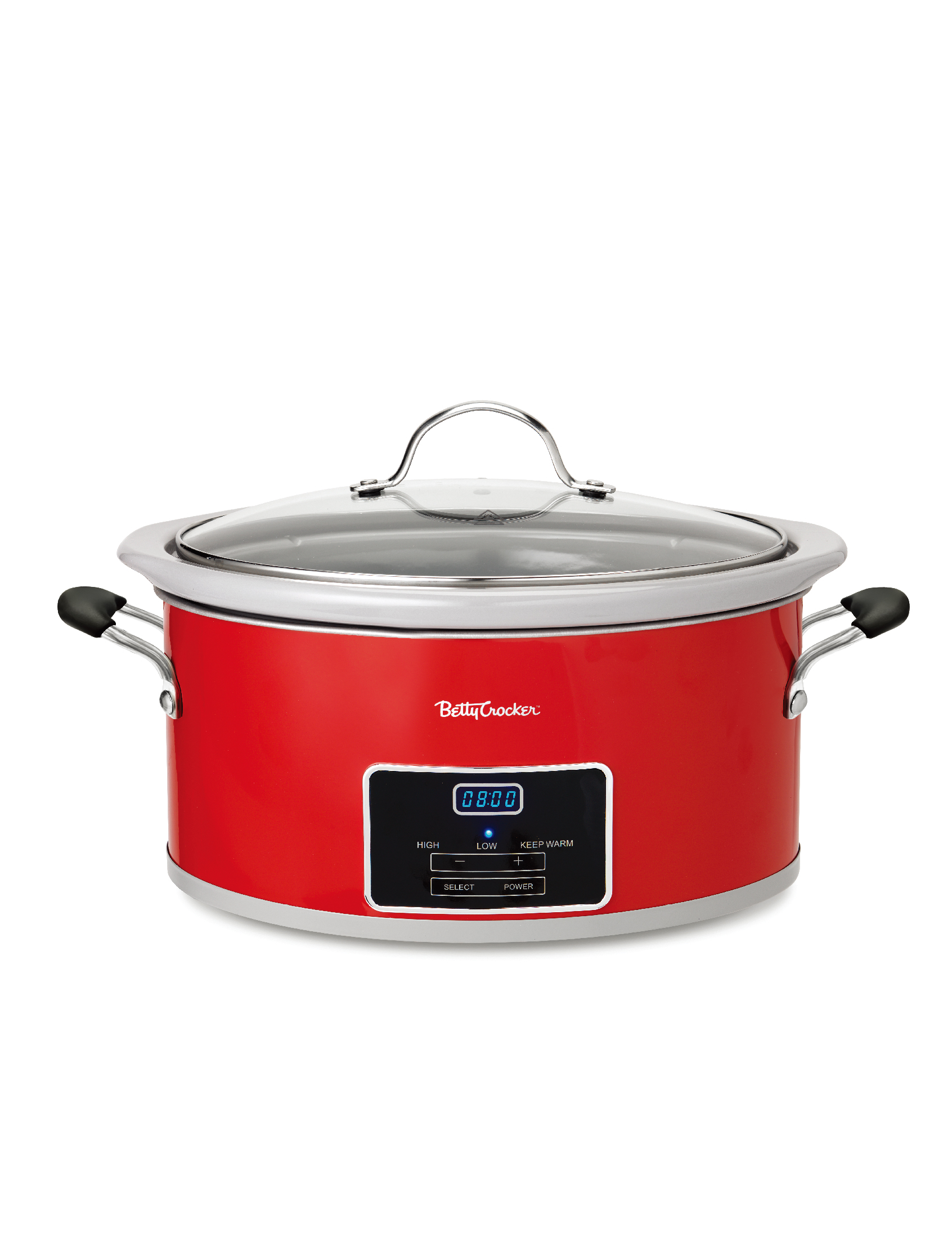 BC-4587R Betty Crocker 6-Quart Oval Digital Slow Cooker,Red