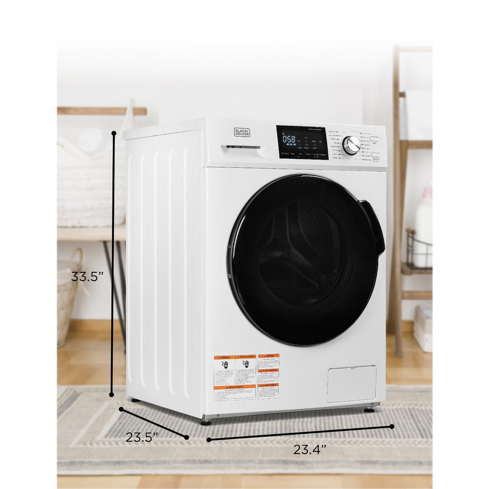 BLACK+DECKER Front Load Washer, 2.7 Cu. Ft. Energy Star Compact Washing Machine with LED Display & 16 Cycles