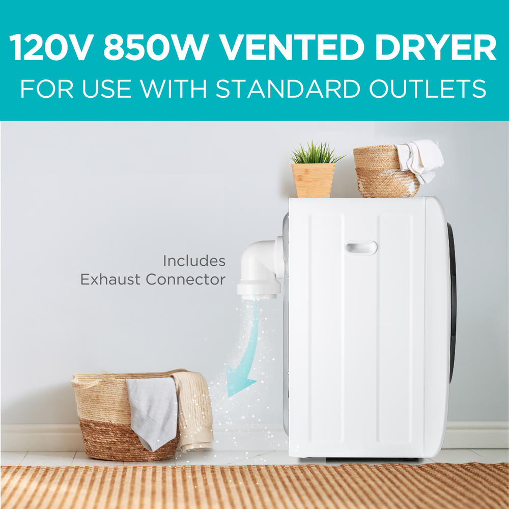 BLACK+DECKER Compact Clothes Dryer, 1.5 Cu. Ft. Mini Dryer for 5.5 lbs