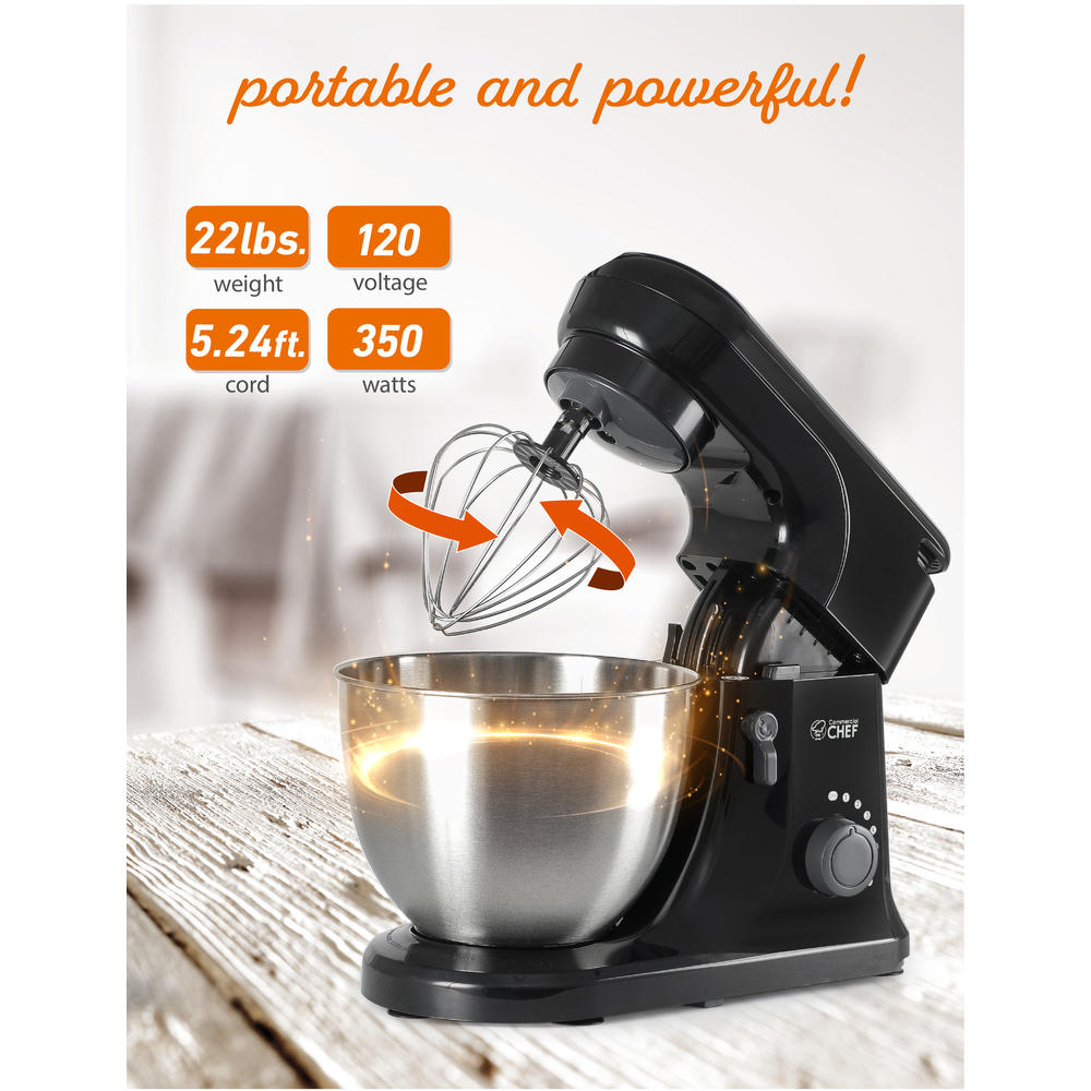 Commercial Chef Electric Stand Mixer 4.7 Quart, 7 Speed Settings