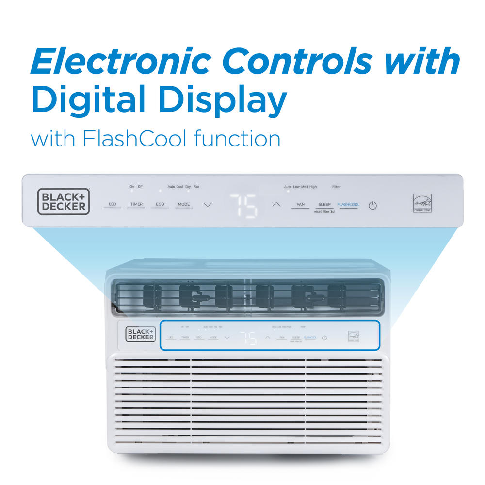 BLACK+DECKER 8,000 BTU Inverter Window Air Conditioner Units for Up To
