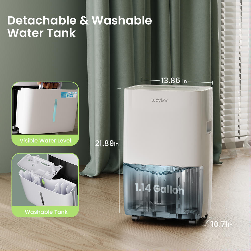 Waykar 120 Pint Energy Star Dehumidifier for Spaces up to 6,000 Sq. Ft at Home, Basements and Large Rooms with Drain Hose