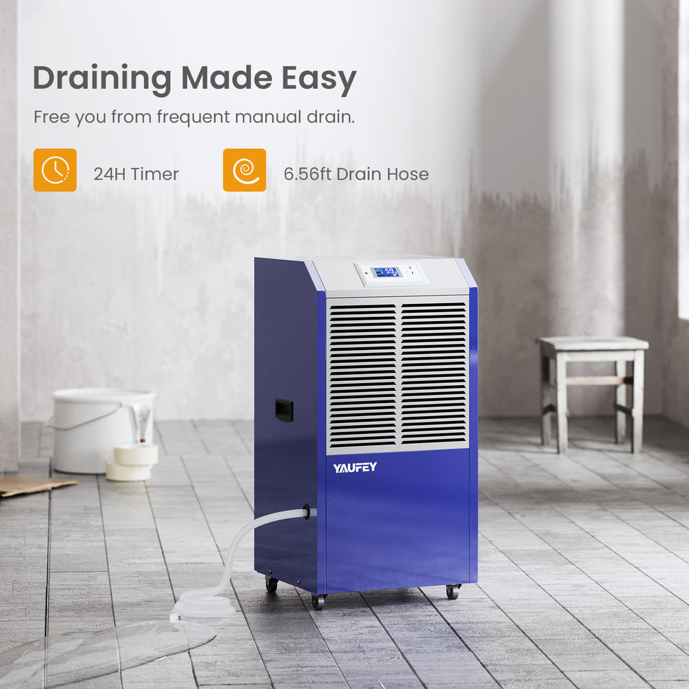 Yaufey 280 Pint Commercial Dehumidifier for Space up to 8,500 Sq. Ft