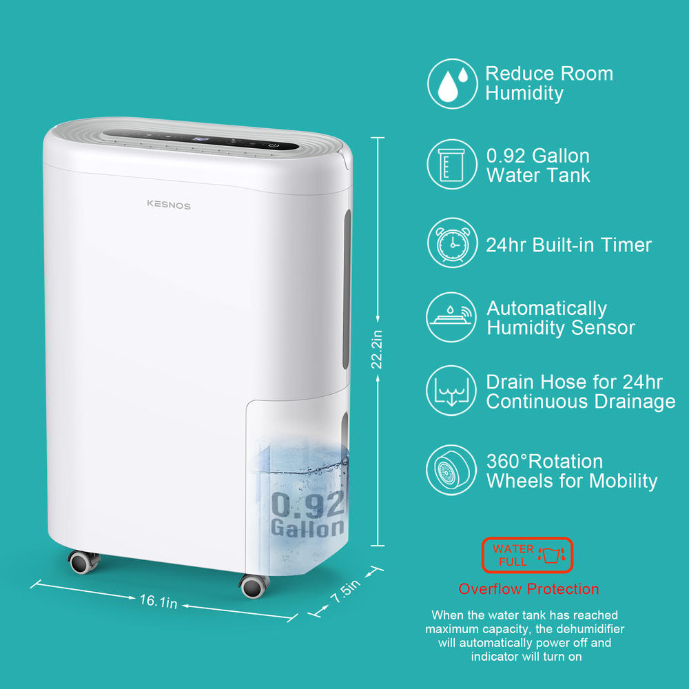 Kesnos 60 Pints Dehumidifier, 4500 Sq. Ft Large Dehumidifier for Home and Basement