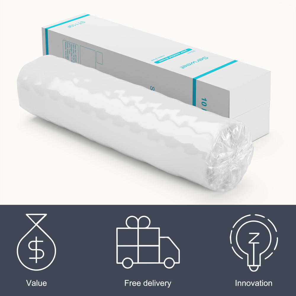Serweet 10 inch Full Size Pocket Spring & Memory Foam Mattress, Medium Firm Mattress In A Box