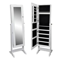 Fortumia Jewelry Cabinet with Mirror - White