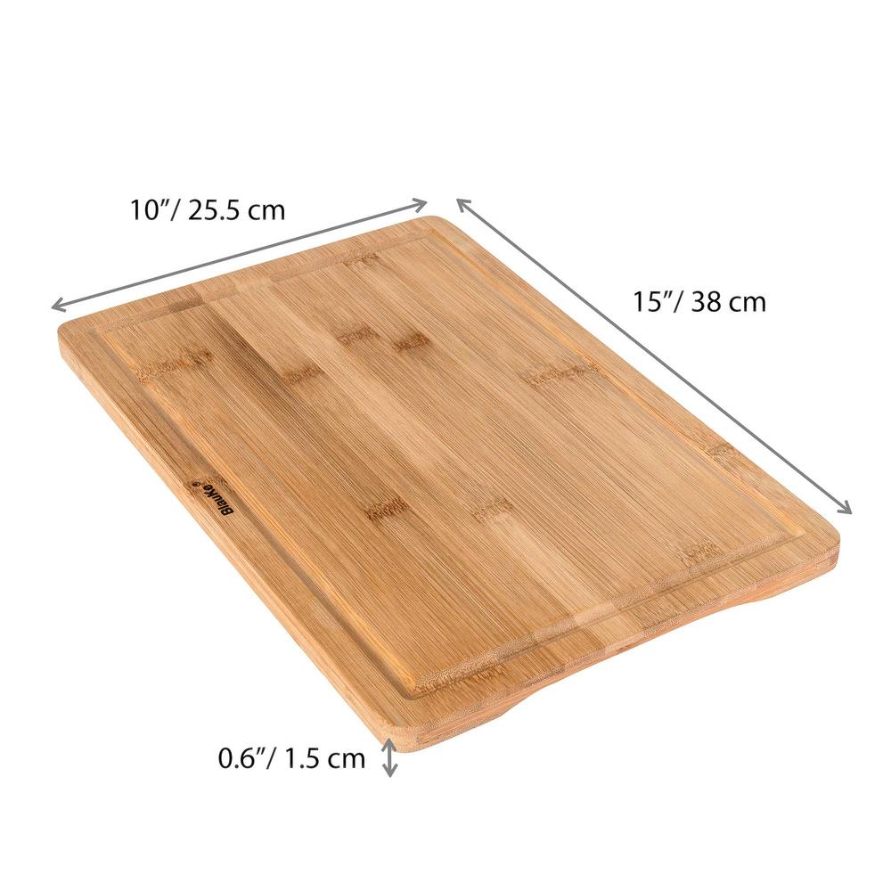 BlauKe® Wood Cutting Board for Kitchen - 15x10in Bamboo Cutting Board with Juice Groove - Wooden Chopping Board, Serving Tray