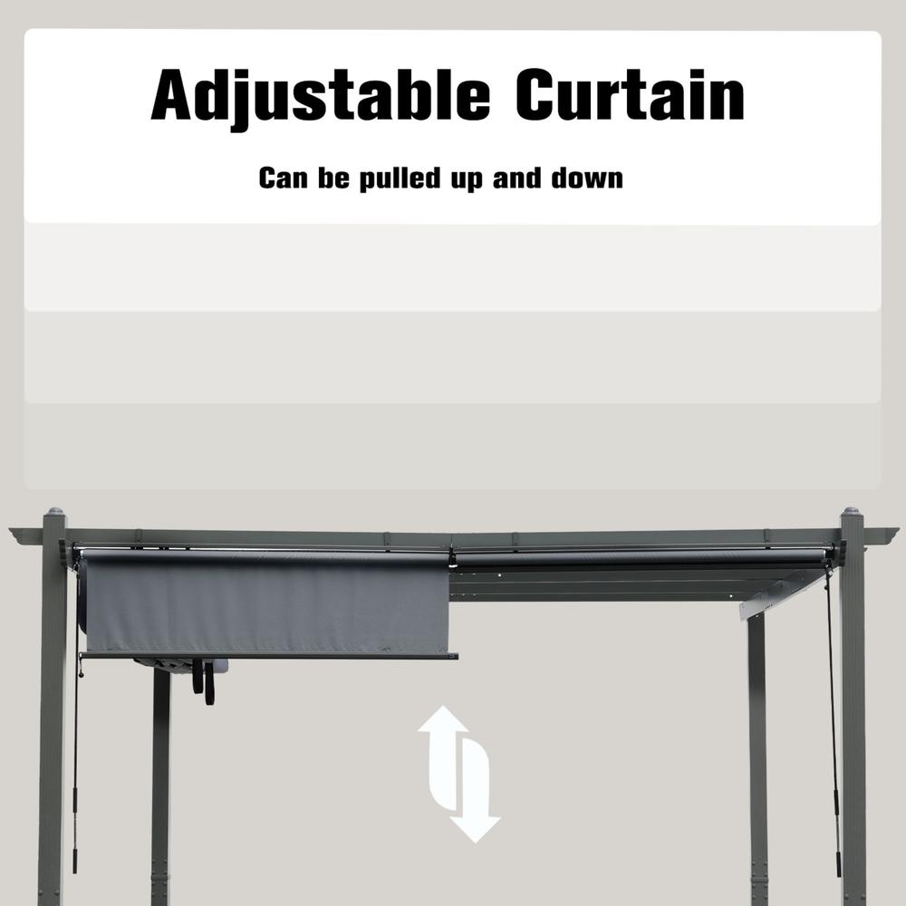 Aoodor Roller Shade - 2 Pack of Cordless Aluminum Pergola Curtains, 4.8' x 6', Water-Resistant, UV Protection, Easy Installation