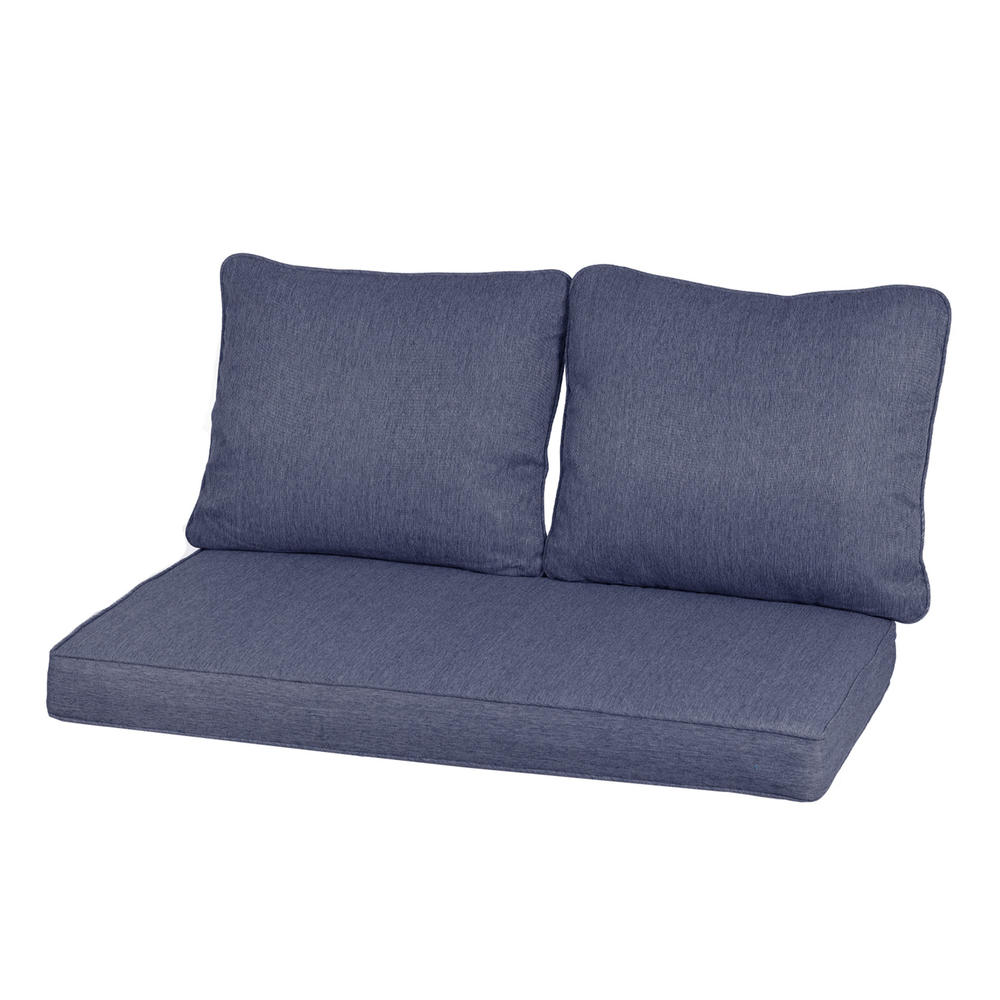 Aoodor Loveseat Cushions Set 46.5"x24.4"x3.9" Deep Seating Bench Chair Cushions with Back Pillows, Seat Cushion  - 3 Piece Set