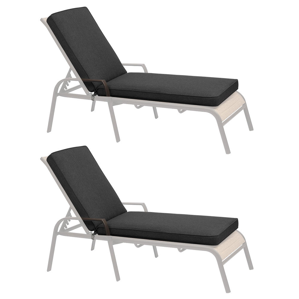 Aoodor Patio Chaise Lounger Cushions Set of 2, Olefin Fabric, Water-Resistant, 72x21x3 Inches(Only Cushions)