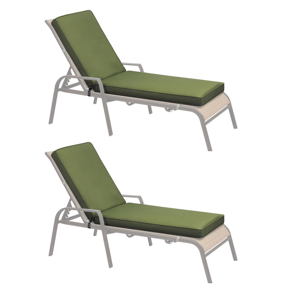 Aoodor Patio Chaise Lounger Cushions Set of 2, Olefin Fabric, Water-Resistant, 72x21x3 Inches(Only Cushions)