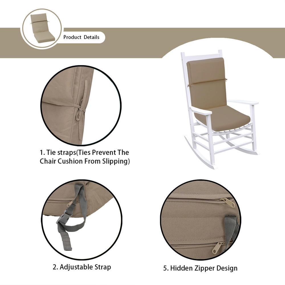 Aoodor Patio High Back Chair Cushions Set of 4,  UV-Protected and Water-Resistant, 46x21x4 Inches(Only Cushions)