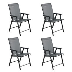Aoodor Folding Patio Chairs - Set of 4, Ideal for Patio and Outdoor Use