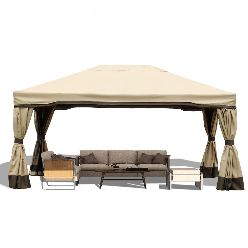Aoodor 16 x 12 ft. Outdoor Gazebo Tent Canopy Shelter, Aluminum Frame