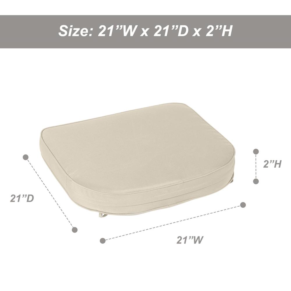 Aoodor Outdoor Chair Cushion W21''xD21'' Soft and Fade-resistant Polyester, Invisible Zipper for Easy Cleaning, Set of 4